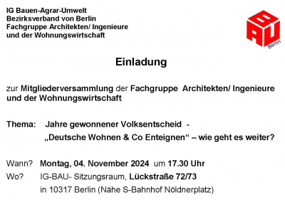 Fachgruppe Architekten/ Ingenieure und der Wohnungswirtschaft Fachgruppe Architekten/ Ingenieure und der Wohnungswirtschaft